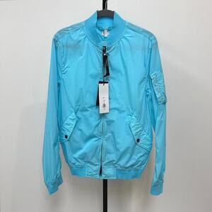 C.P. Company Aqua Blue Nylon Lightweight Bomber Jacket 40 NEW Travel Full Zip
